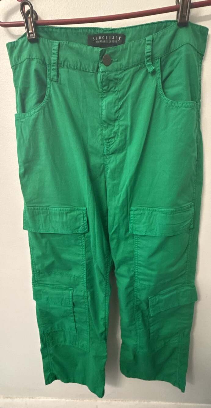 Sanctuary Standard Surplus Green Cargo Pants Size 29x30